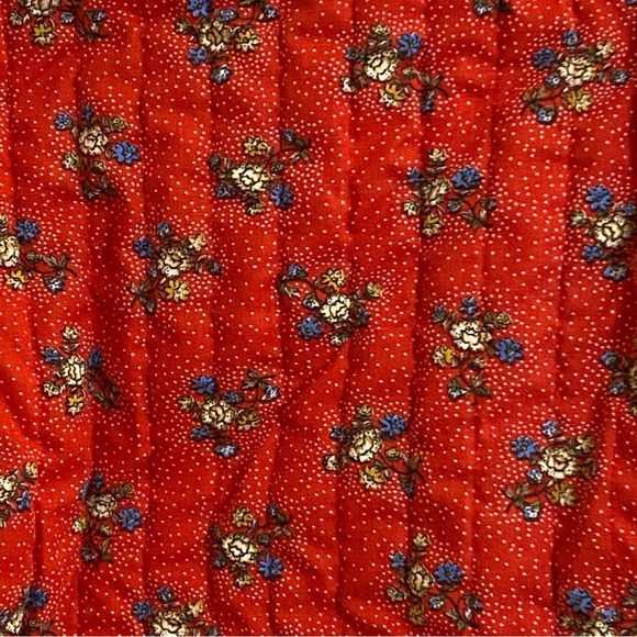 Vintage Cleveland Street NY Quilted Jacket XS Petite Red Floral Boho Cottagecore - Picture 6 of 9